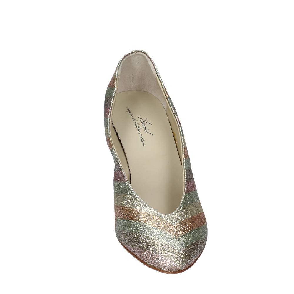 scarpe donna ANNIEL decollete oro glitter EX224 Moda