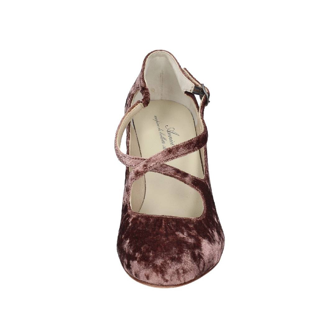 scarpe donna ANNIEL decollete marrone velluto EX279 Qualità