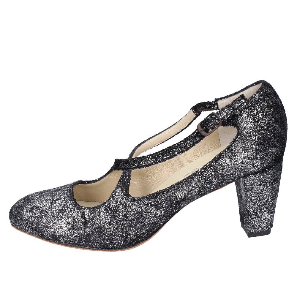 scarpe donna ANNIEL decollete nero tessuto argento EX272 Vendita