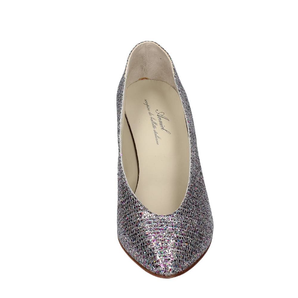 scarpe donna ANNIEL decollete viola glitter argento EX235 Spedizione Gratuita