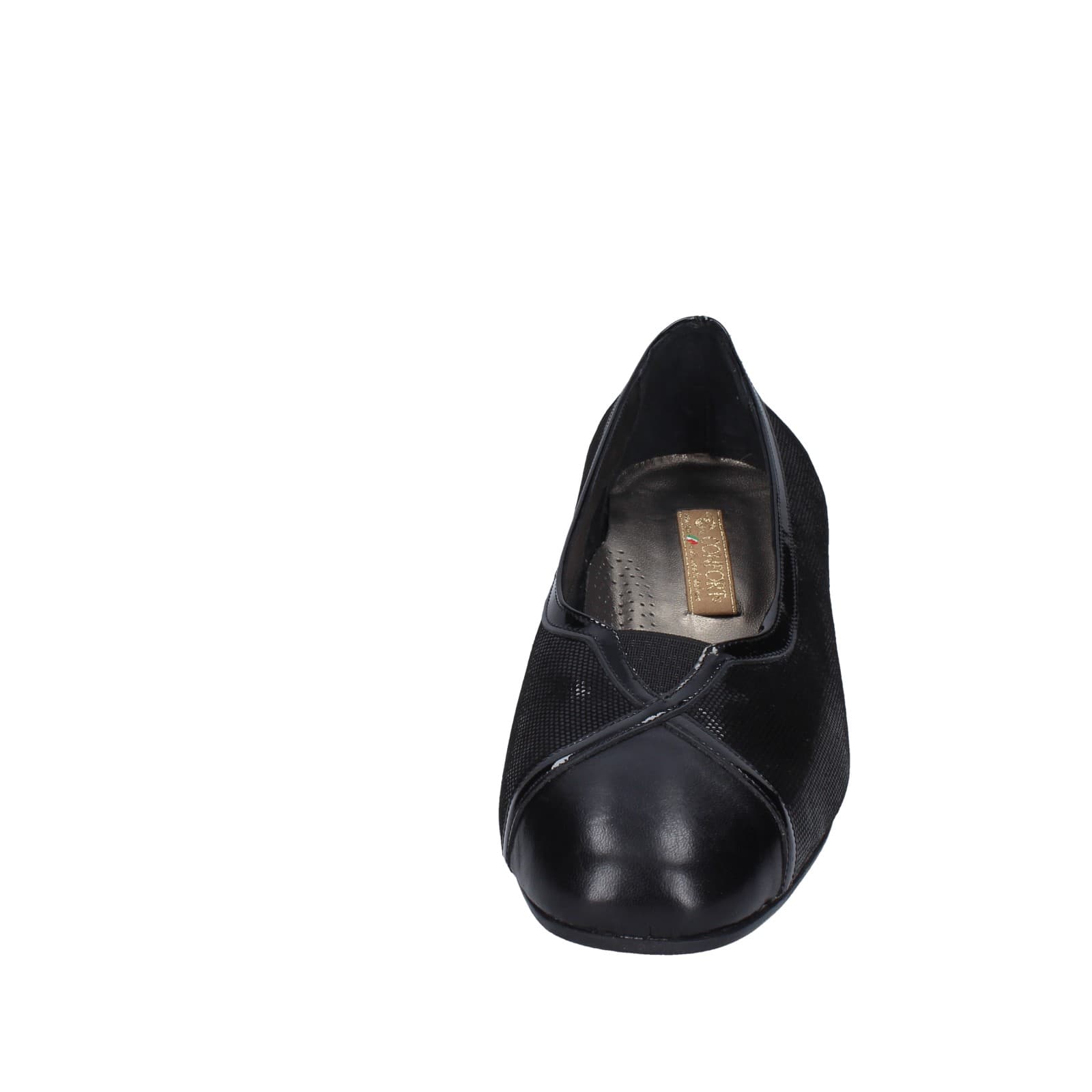 scarpe donna CONFORT decollete nero pelle vernice 3735 EZ335 Pezzi Unici