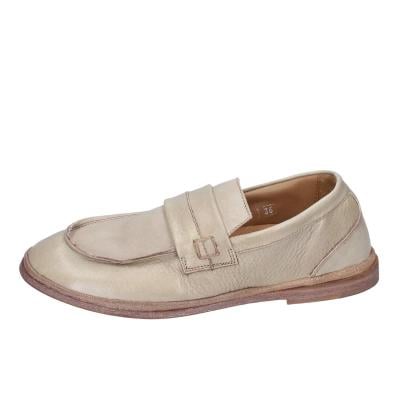 scarpe donna MOMA mocassini beige pelle marrone 1ES323-TV BC52 Offerta