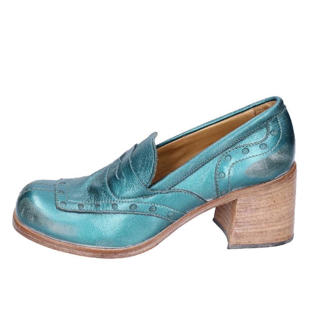 scarpe donna MOMA mocassini verde pelle 47406E VINTAGE EX447 Fornitura limitata