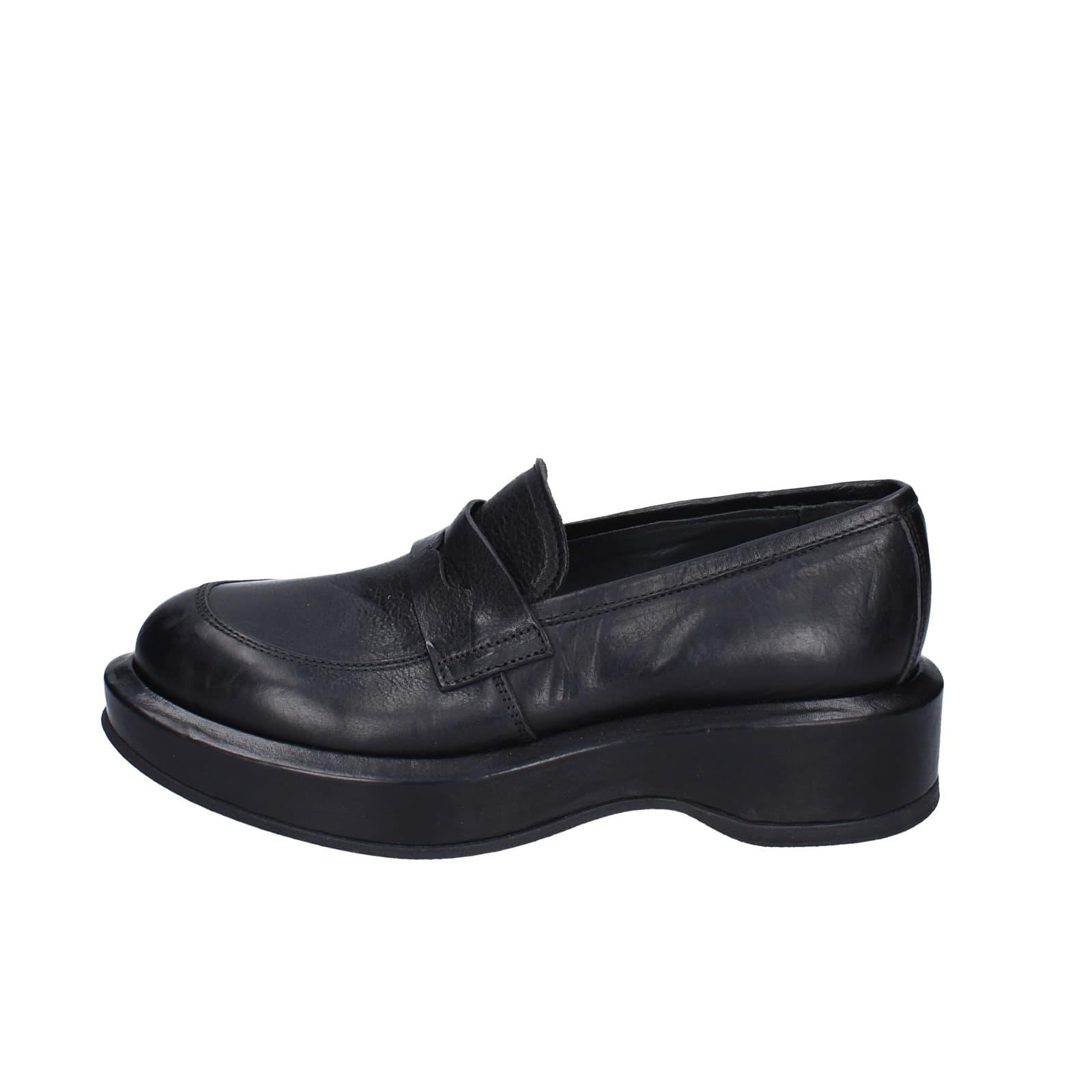 scarpe donna MOMA mocassini nero pelle 82301E-CU EY487 In Vendita
