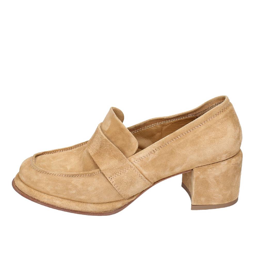 scarpe donna MOMA mocassini beige camoscio 44401E VINTAGE EX469 Saldi