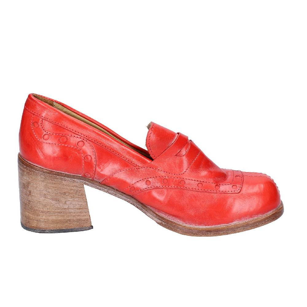 scarpe donna MOMA mocassini rosso pelle 47406E VINTAGE EX487 I Più Venduti
