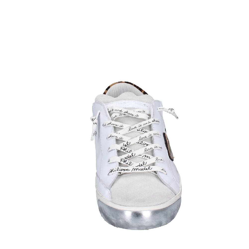 scarpe donna PHILIPPE MODEL sneakers bianco paillettes viola camoscio VINT EX368 Negozio