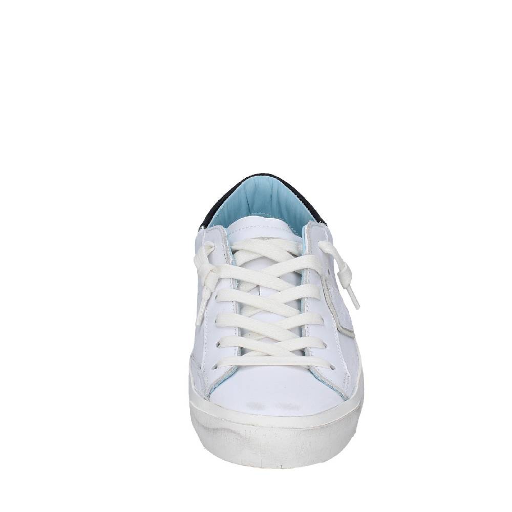 scarpe donna PHILIPPE MODEL sneakers bianco pelle nero VINTAGE EX355 In Saldo