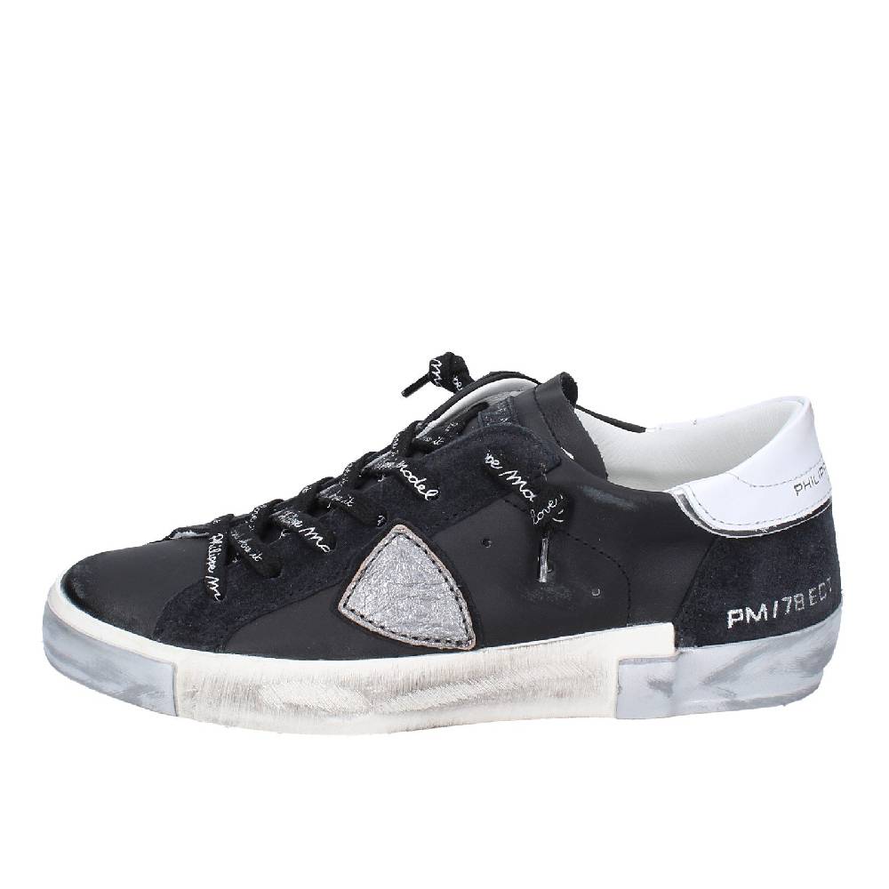 scarpe donna PHILIPPE MODEL sneakers nero pelle camoscio VINTAGE EX358 2025