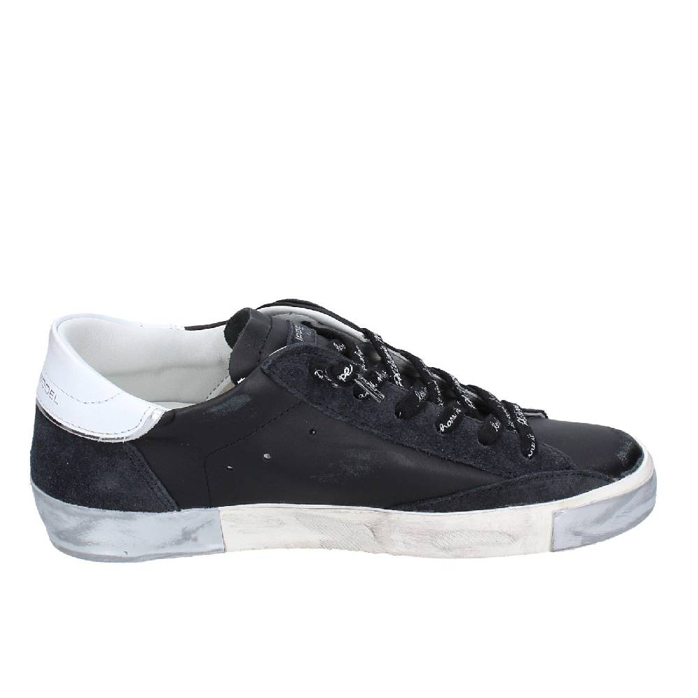 scarpe donna PHILIPPE MODEL sneakers nero pelle camoscio VINTAGE EX358 2025