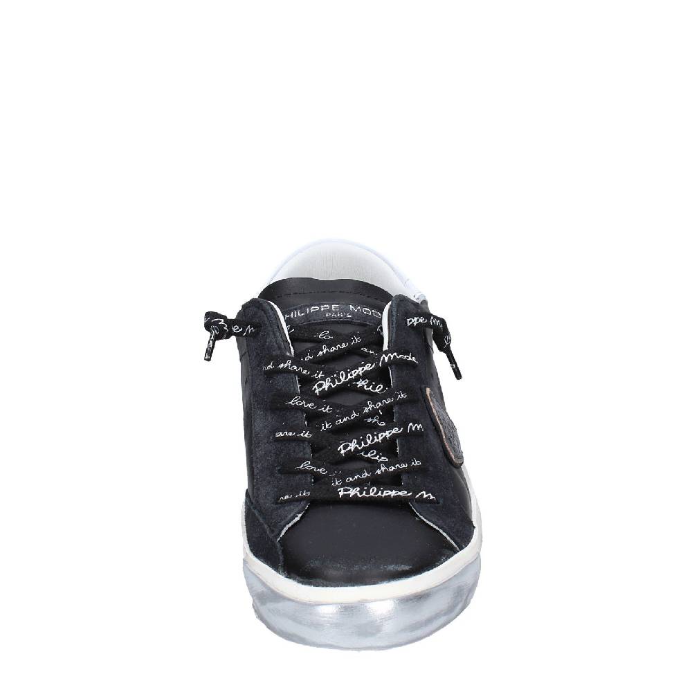 scarpe donna PHILIPPE MODEL sneakers nero pelle camoscio VINTAGE EX358 2025
