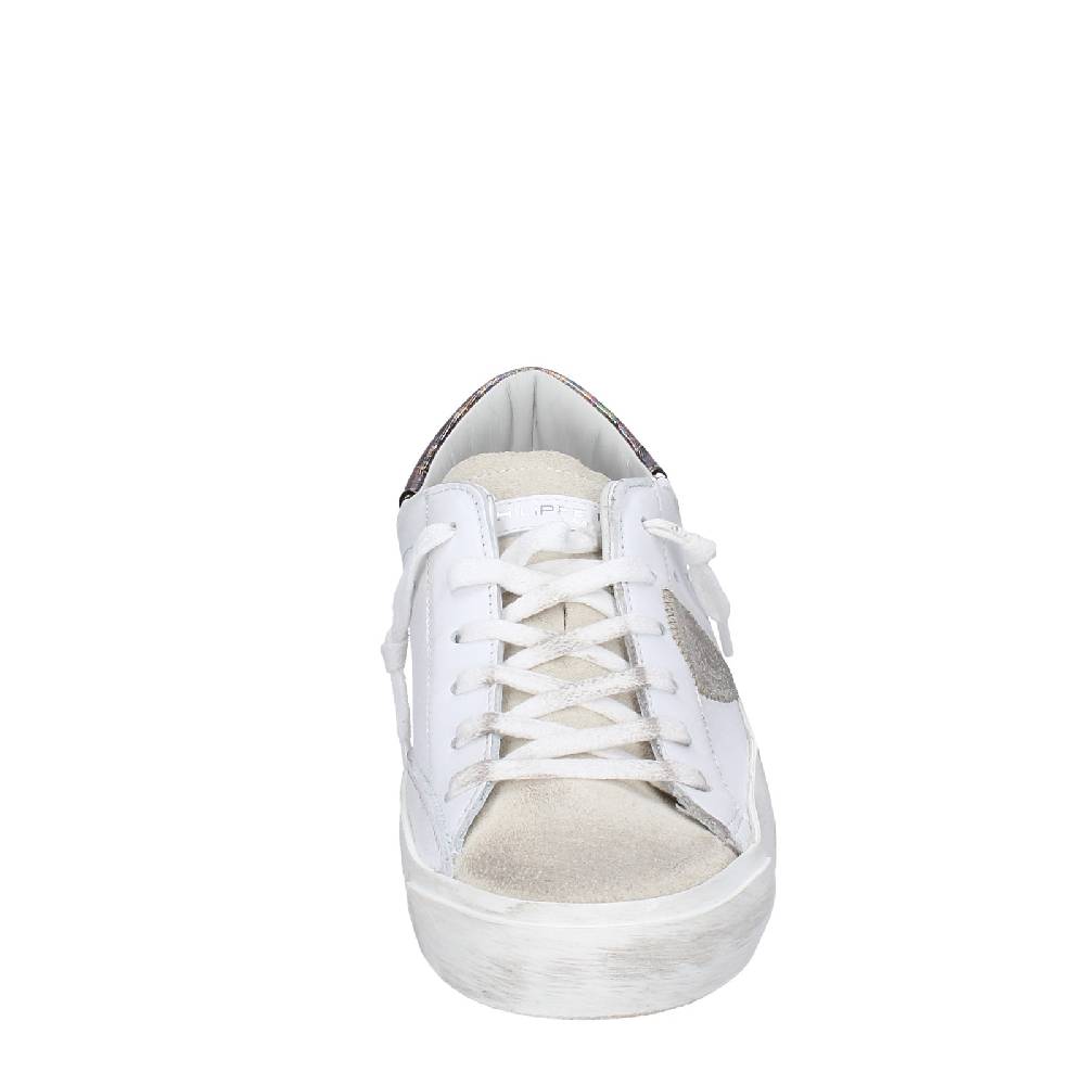 scarpe donna PHILIPPE MODEL sneakers bianco pelle beige camoscio VINTAGE EX352 Italy
