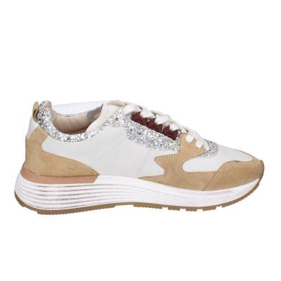 scarpe donna MOMA sneakers marrone pelle beige glitter 3AS401-CR1 BC65 Qualità