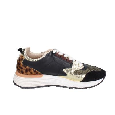 scarpe donna MOMA sneakers nero pelle oro tessuto 3AS401-CR17 BC801 Vendita