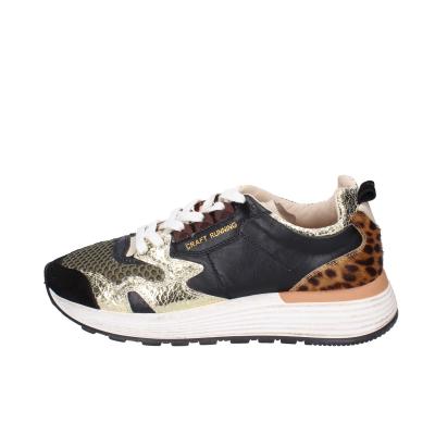 scarpe donna MOMA sneakers nero pelle oro tessuto 3AS401-CR17 BC801 Vendita