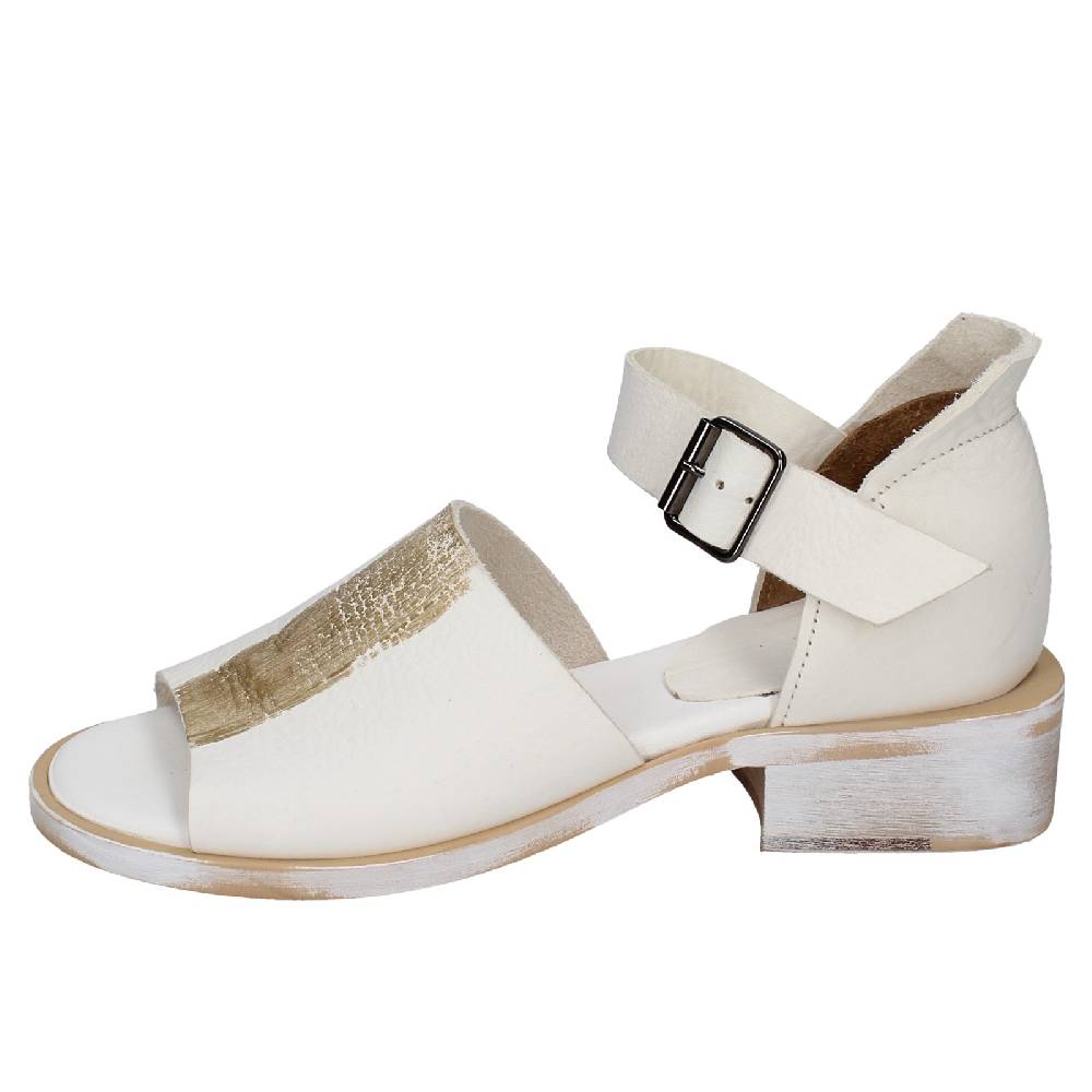 scarpe donna MOMA sandali bianco pelle oro 35403G VINTAGE EX403 Prezzo Ridotto