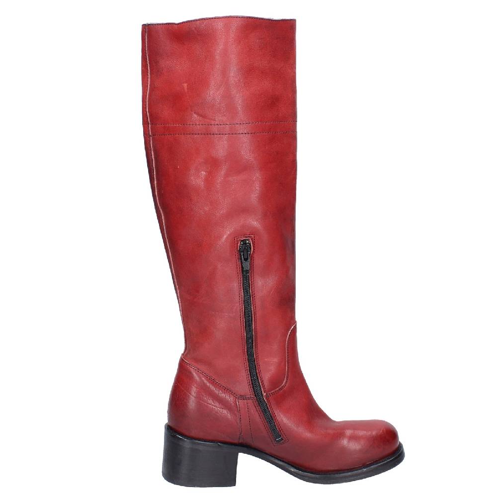 scarpe donna MOMA stivali rosso pelle 72306D VINTAGE EX515 Presa