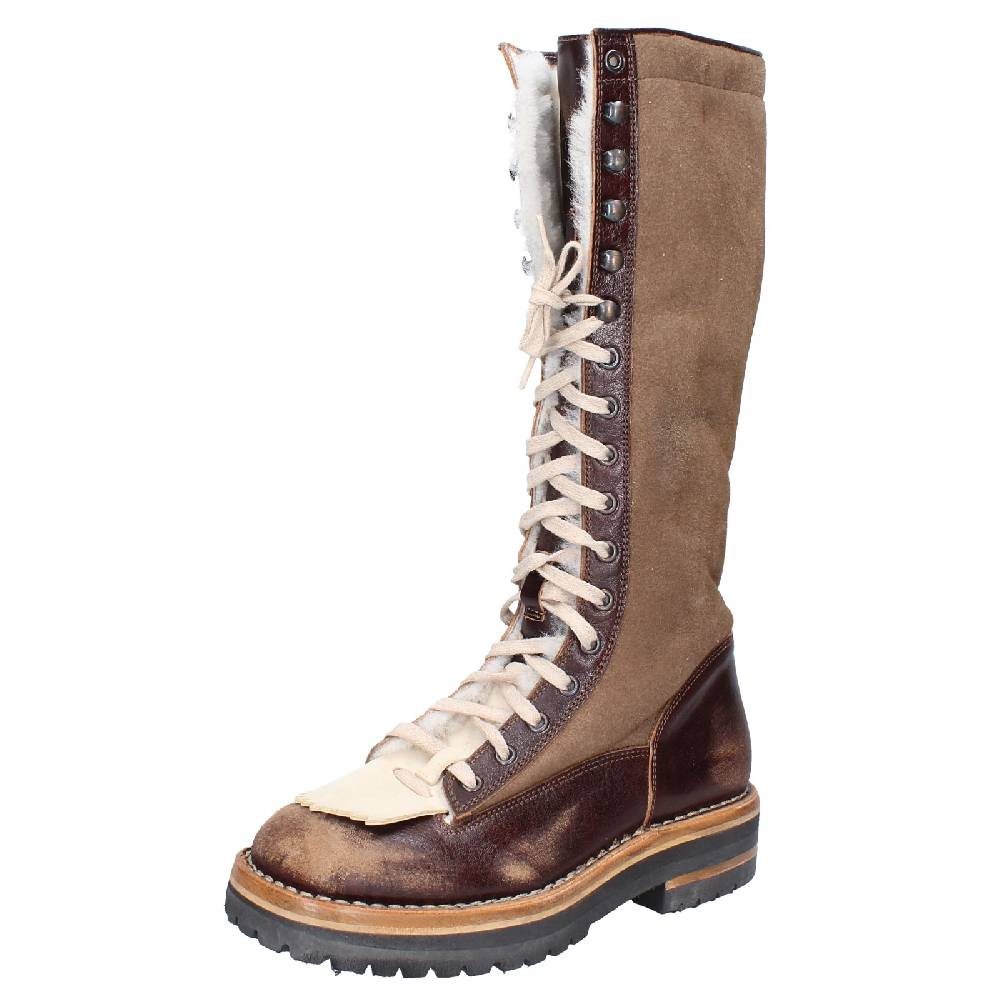 scarpe donna MOMA stivali marrone pelle camoscio 81304D VINTAGE EX514 Economico