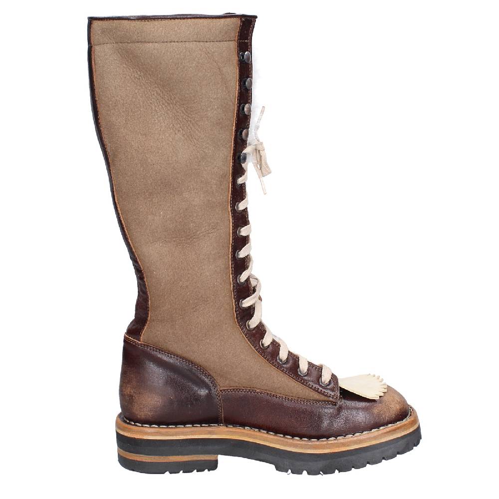 scarpe donna MOMA stivali marrone pelle camoscio 81304D VINTAGE EX514 Economico