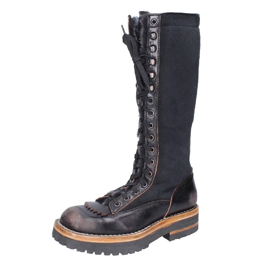 scarpe donna MOMA stivali nero pelle camoscio 81304D VINTAGE EX513 Online
