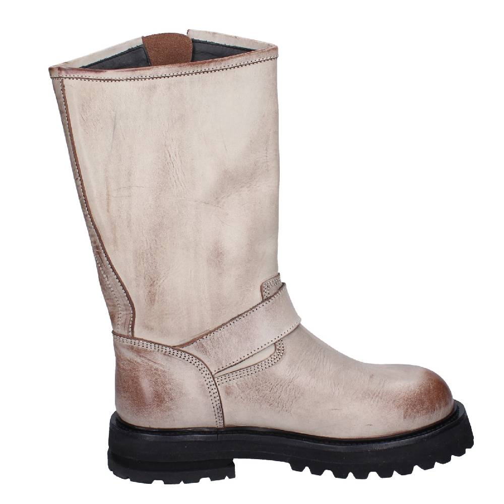 scarpe donna MOMA stivali marrone pelle beige 1DW340 VINTAGE EX517 Saldi