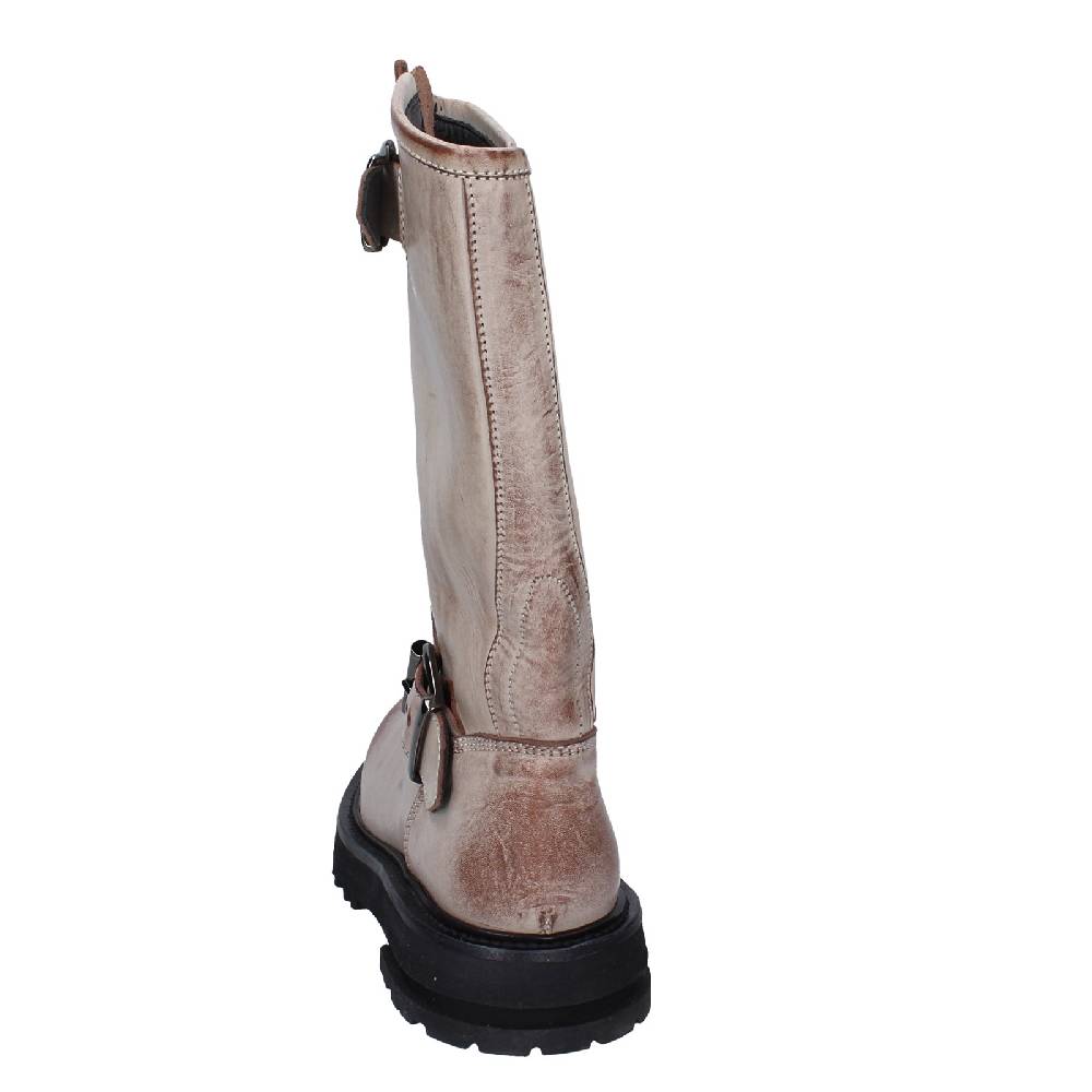 scarpe donna MOMA stivali marrone pelle beige 1DW340 VINTAGE EX517 Saldi
