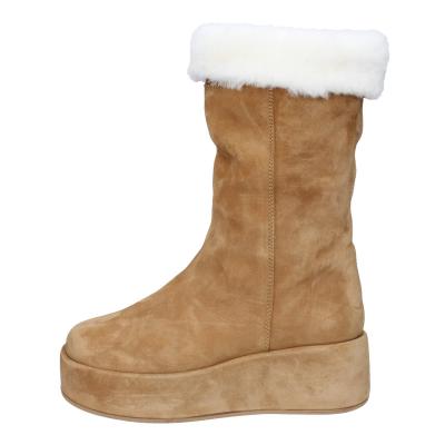 scarpe donna MOMA stivali marrone camoscio pelliccia 1CW331 VINTAGE BD842 In Saldo