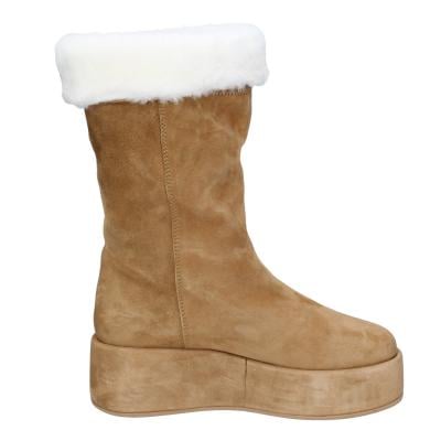 scarpe donna MOMA stivali marrone camoscio pelliccia 1CW331 VINTAGE BD842 In Saldo