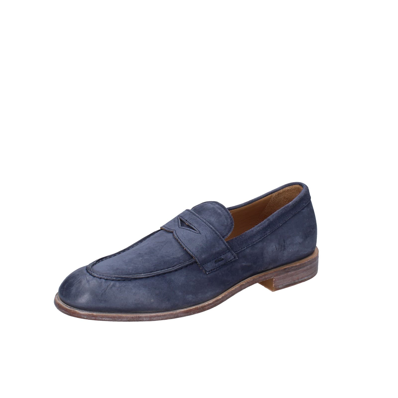 scarpe uomo MOMA mocassini blu camoscio 2E5449-OW EY425 Affare Del Giorno
