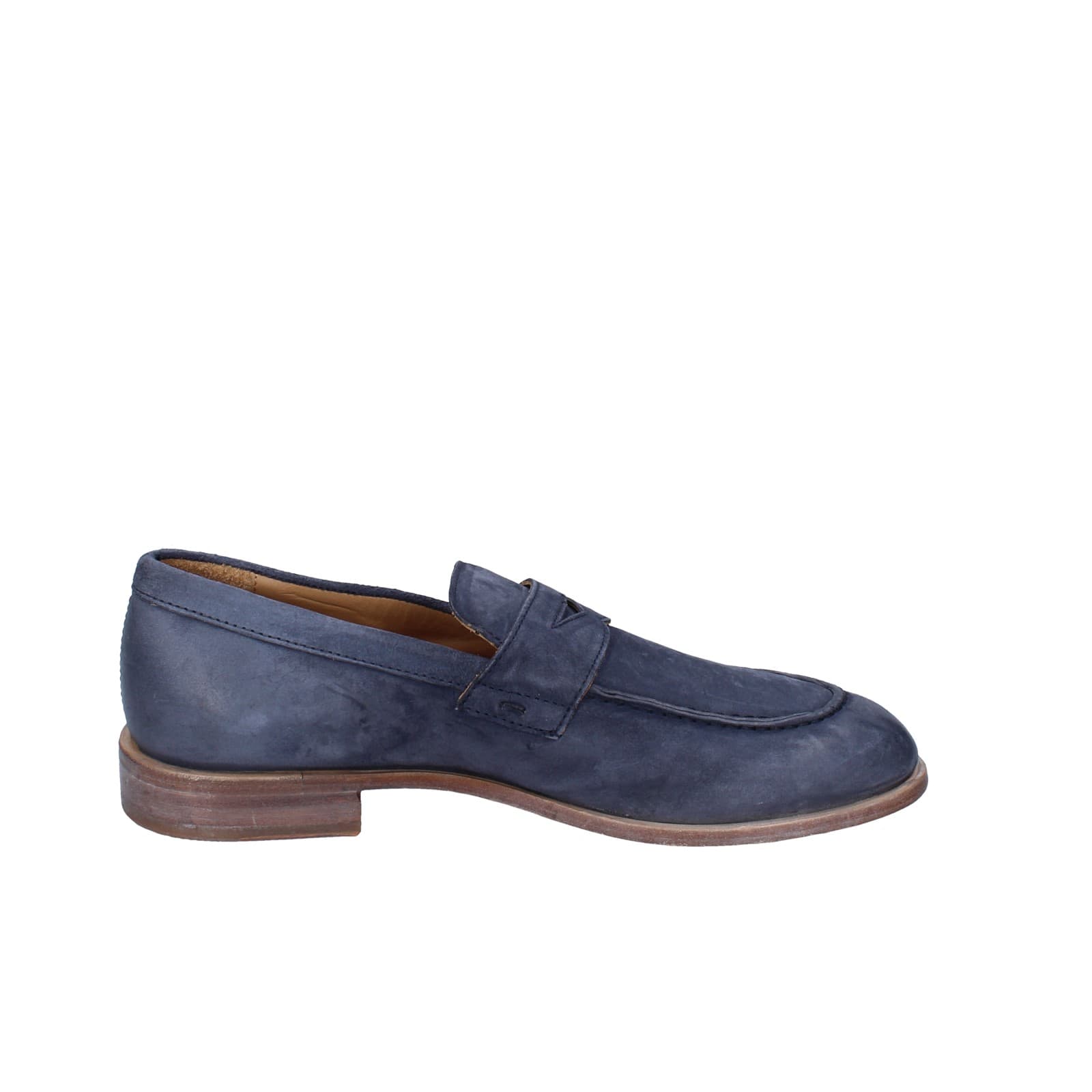 scarpe uomo MOMA mocassini blu camoscio 2E5449-OW EY425 Affare Del Giorno