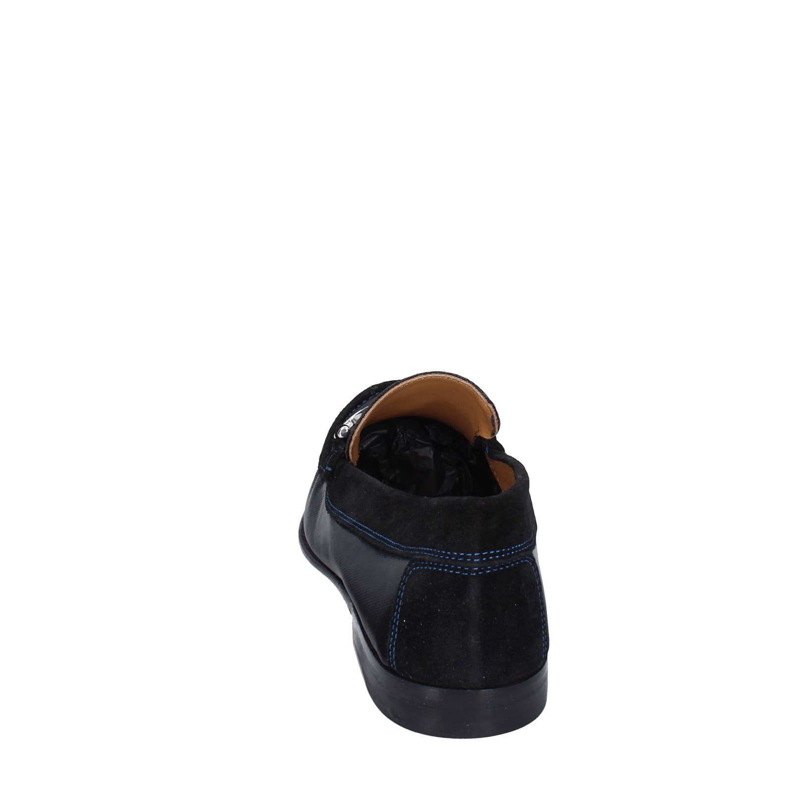 scarpe uomo DONALD PLINER mocassini nero pelle lucida camoscio EY136 Prezzo Ridotto