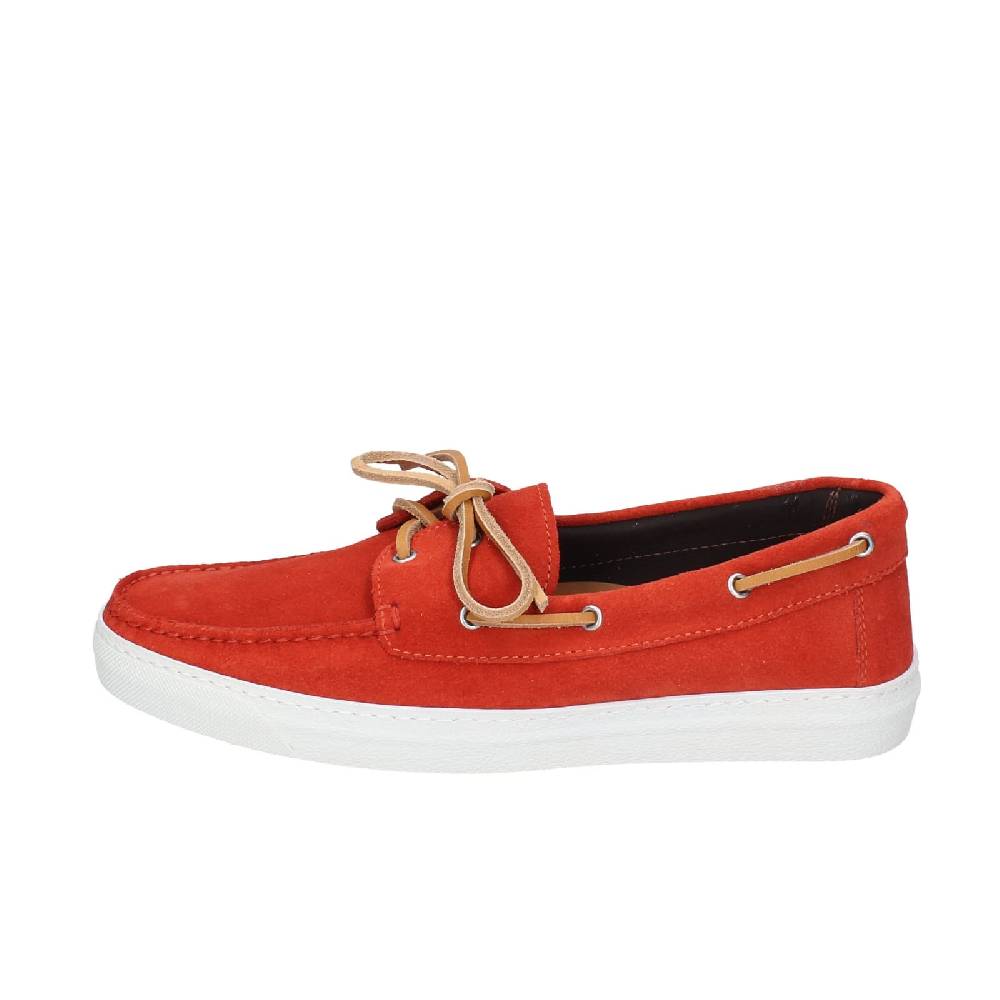 scarpe uomo RALPH LAUREN mocassini rosso camoscio celeste EY147 Sottocosto