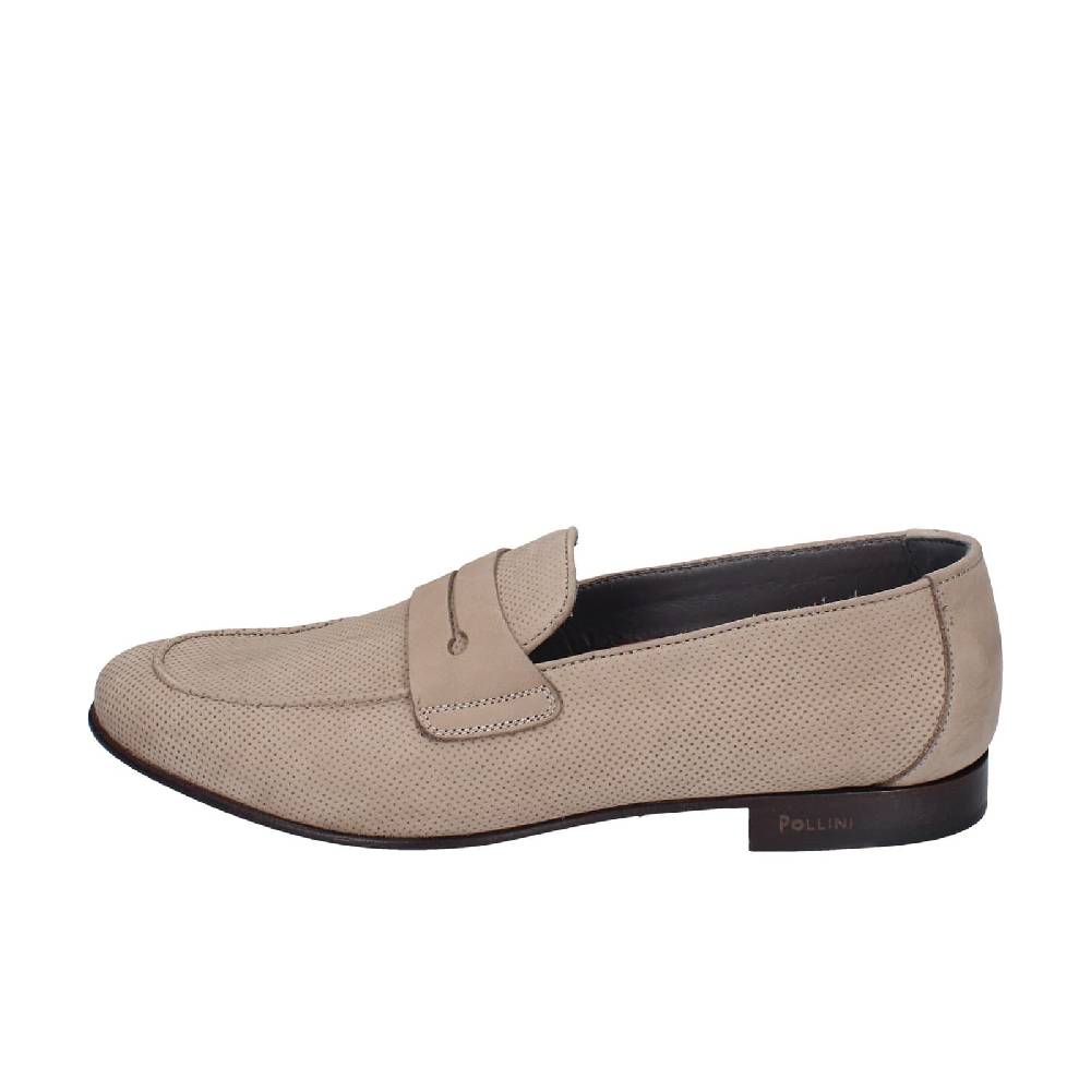 scarpe uomo POLLINI mocassini marrone pelle scamosciata EY33 Novità