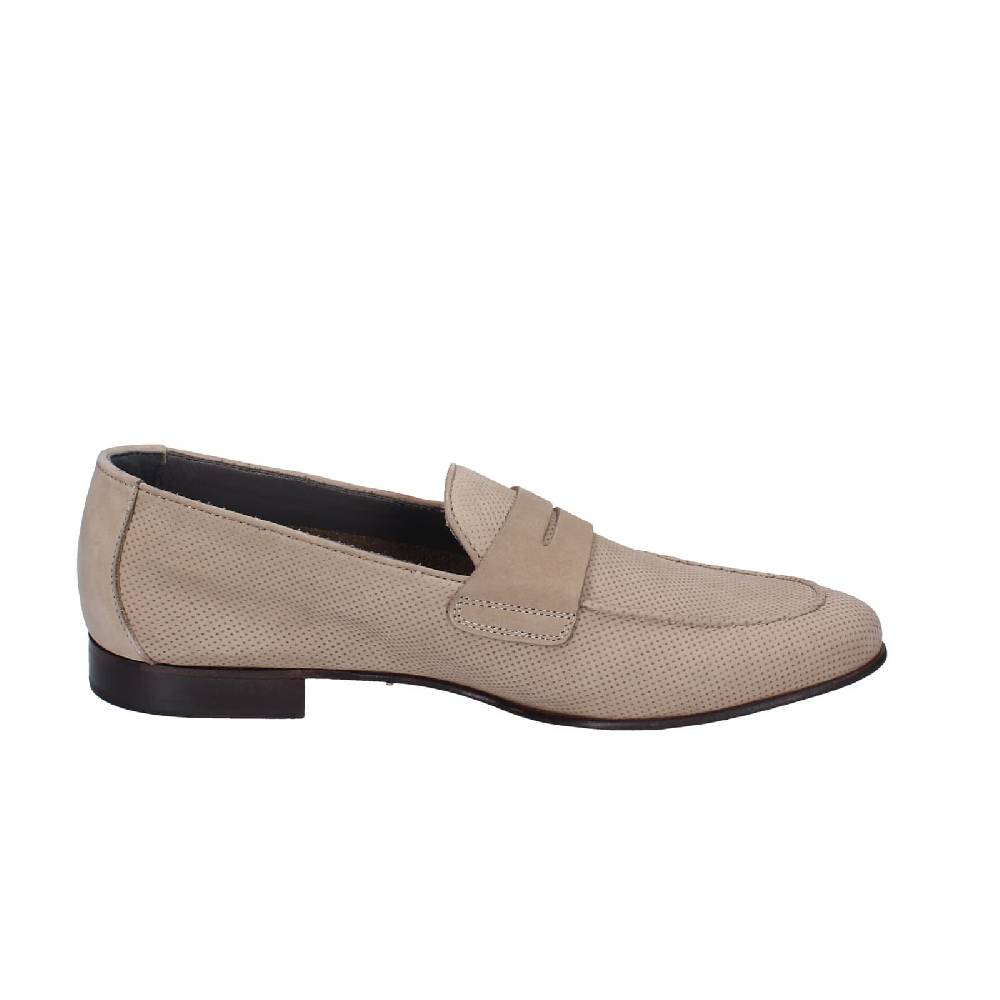 scarpe uomo POLLINI mocassini marrone pelle scamosciata EY33 Novità