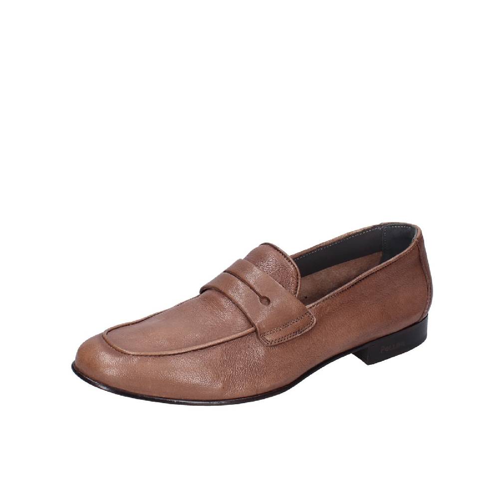 scarpe uomo POLLINI mocassini marrone pelle EY34 Sconto