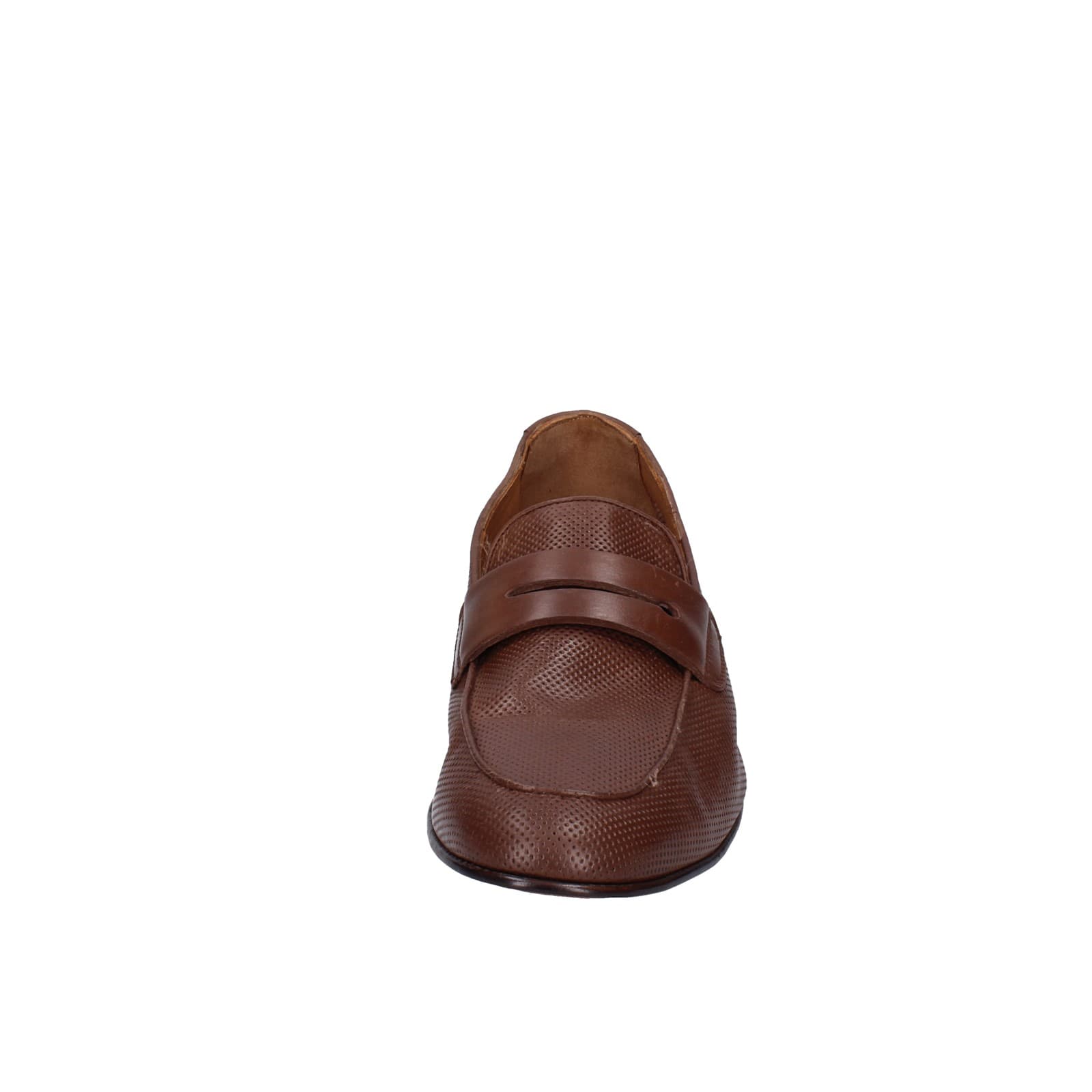 scarpe uomo POLLINI mocassini marrone pelle EY39 Offerta