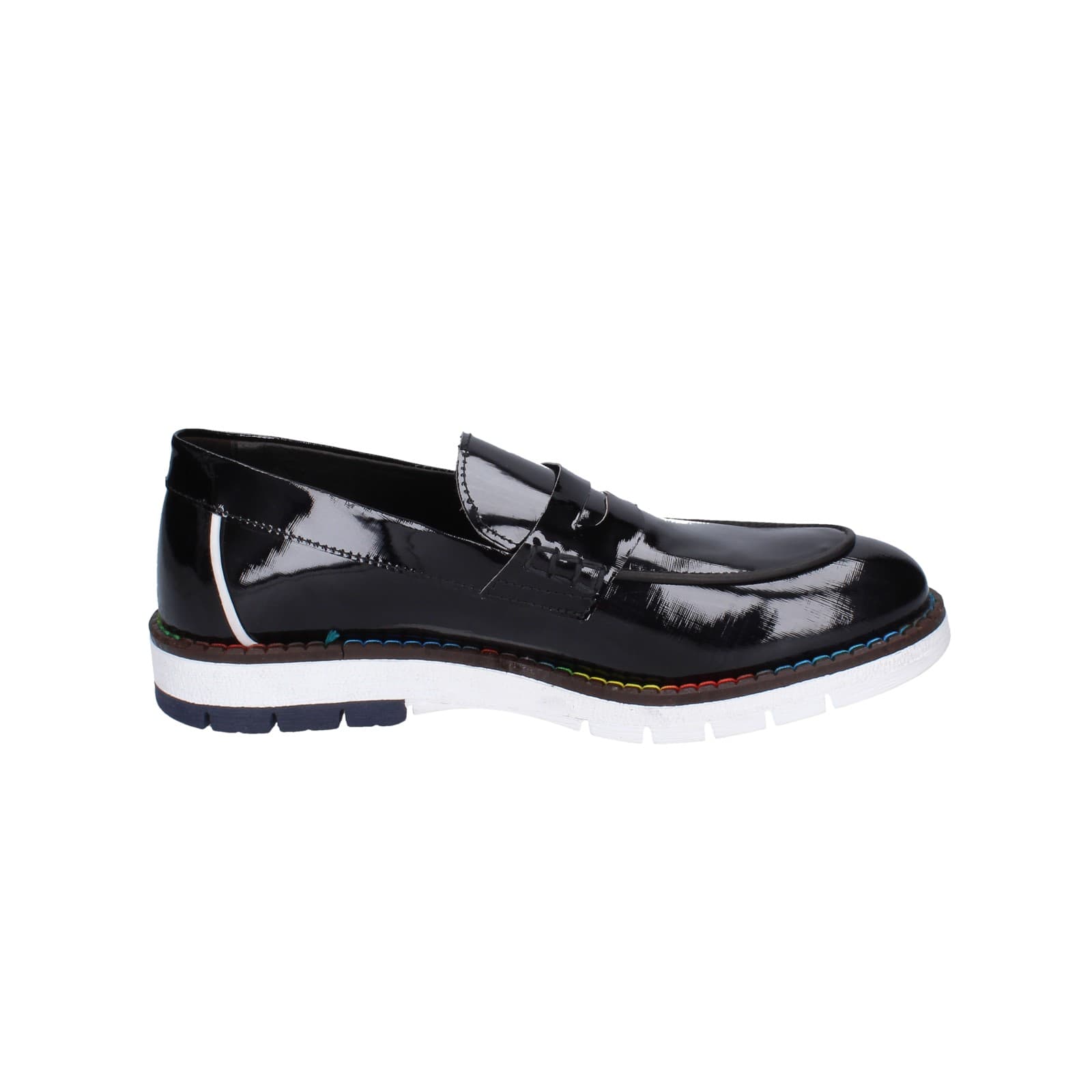 scarpe uomo EVEET mocassini nero vernice EZ230 Online