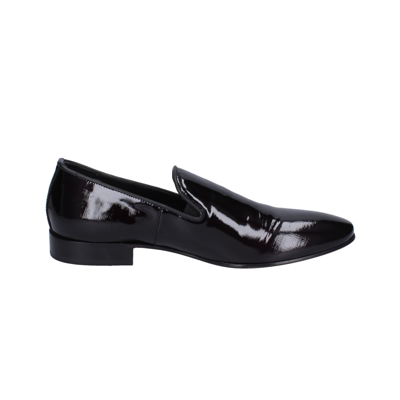 scarpe uomo EVEET mocassini nero vernice EZ238 In Vendita
