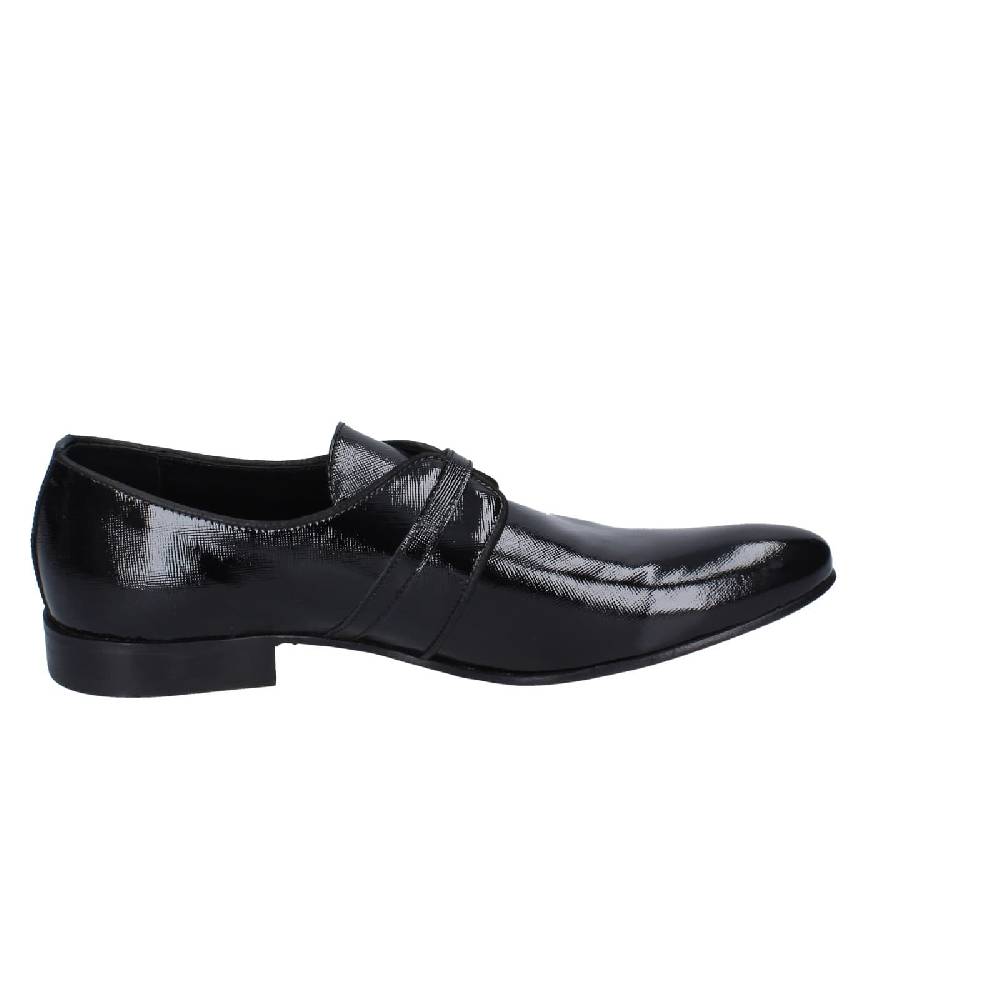 scarpe uomo EVEET classiche nero vernice 14023 EZ121 Moda