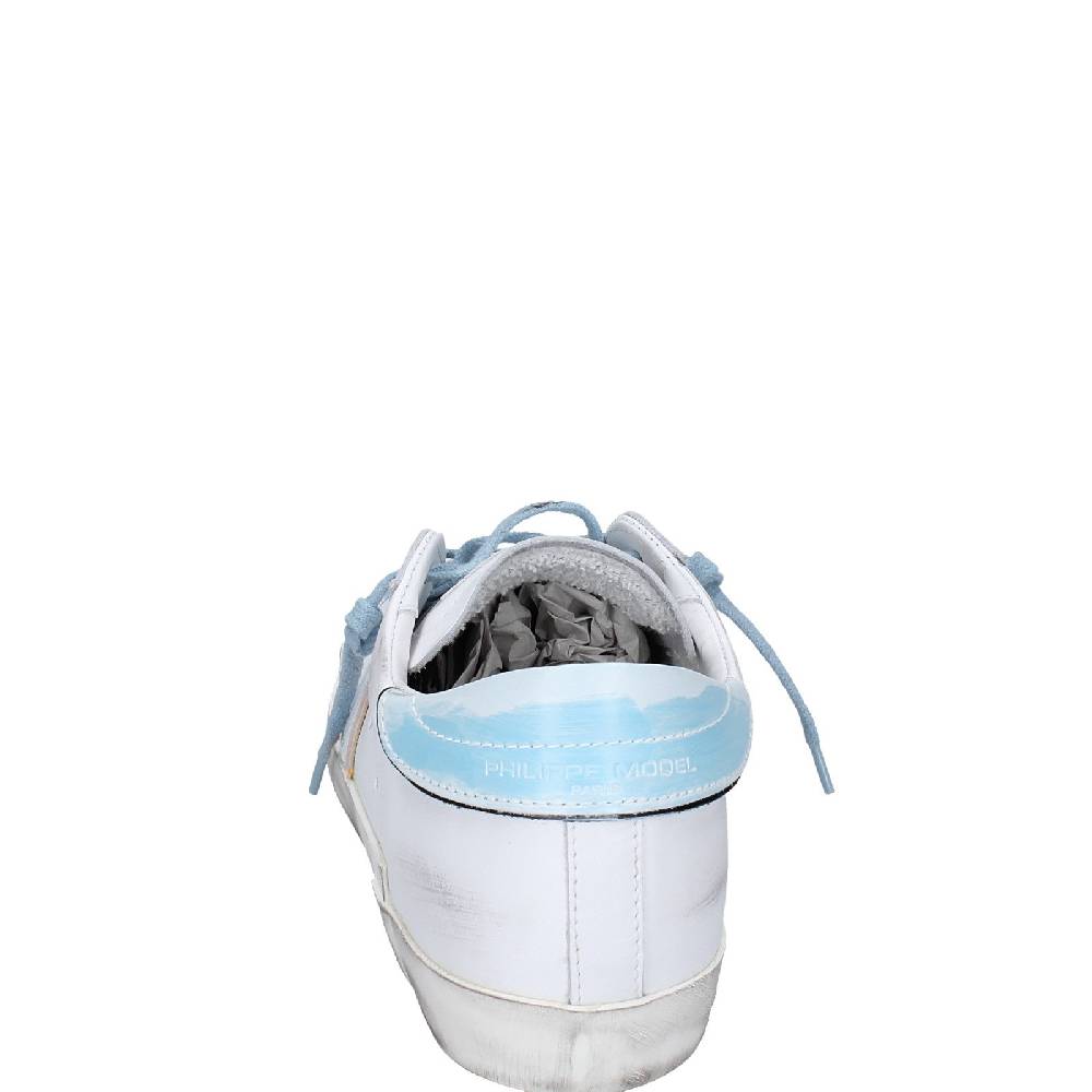 scarpe uomo PHILIPPE MODEL sneakers bianco pelle blu VINTAGE EX357 Consegna Veloce