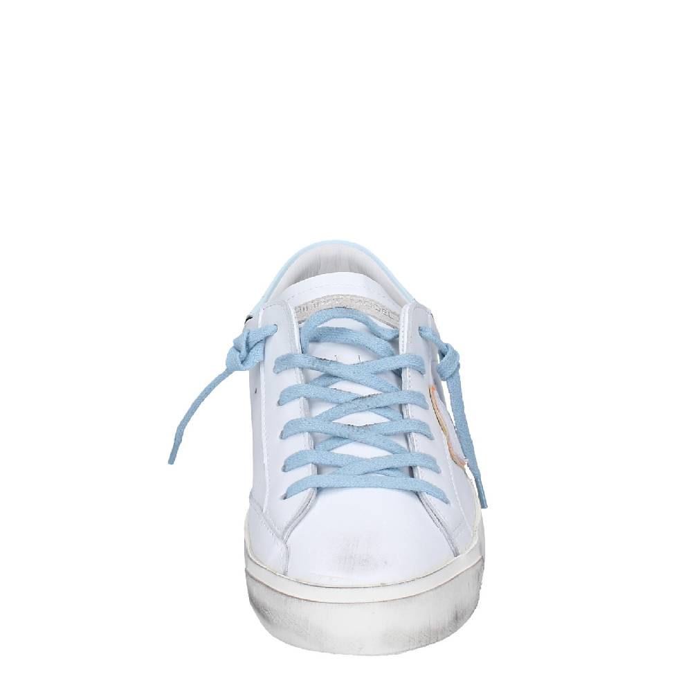 scarpe uomo PHILIPPE MODEL sneakers bianco pelle blu VINTAGE EX357 Consegna Veloce