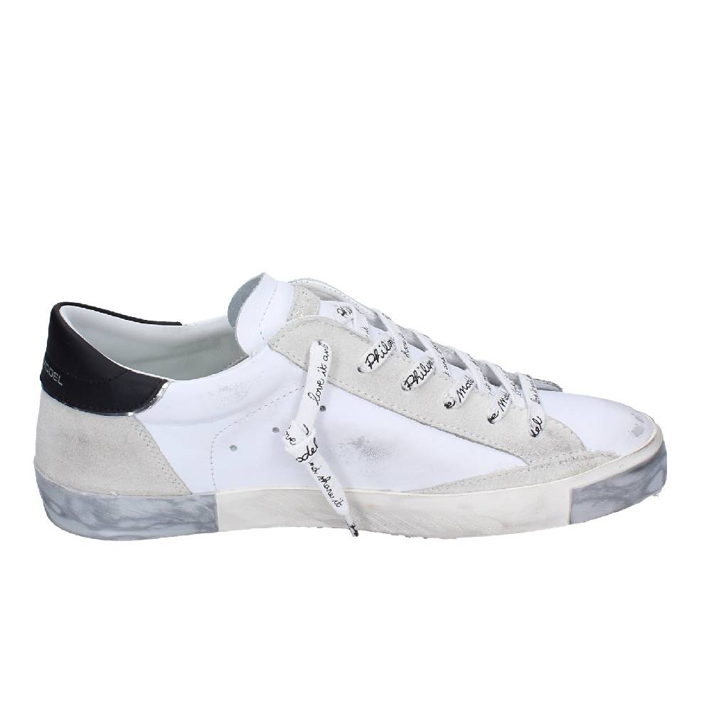 scarpe uomo PHILIPPE MODEL sneakers bianco pelle camoscio EX564 Promozione Limitata