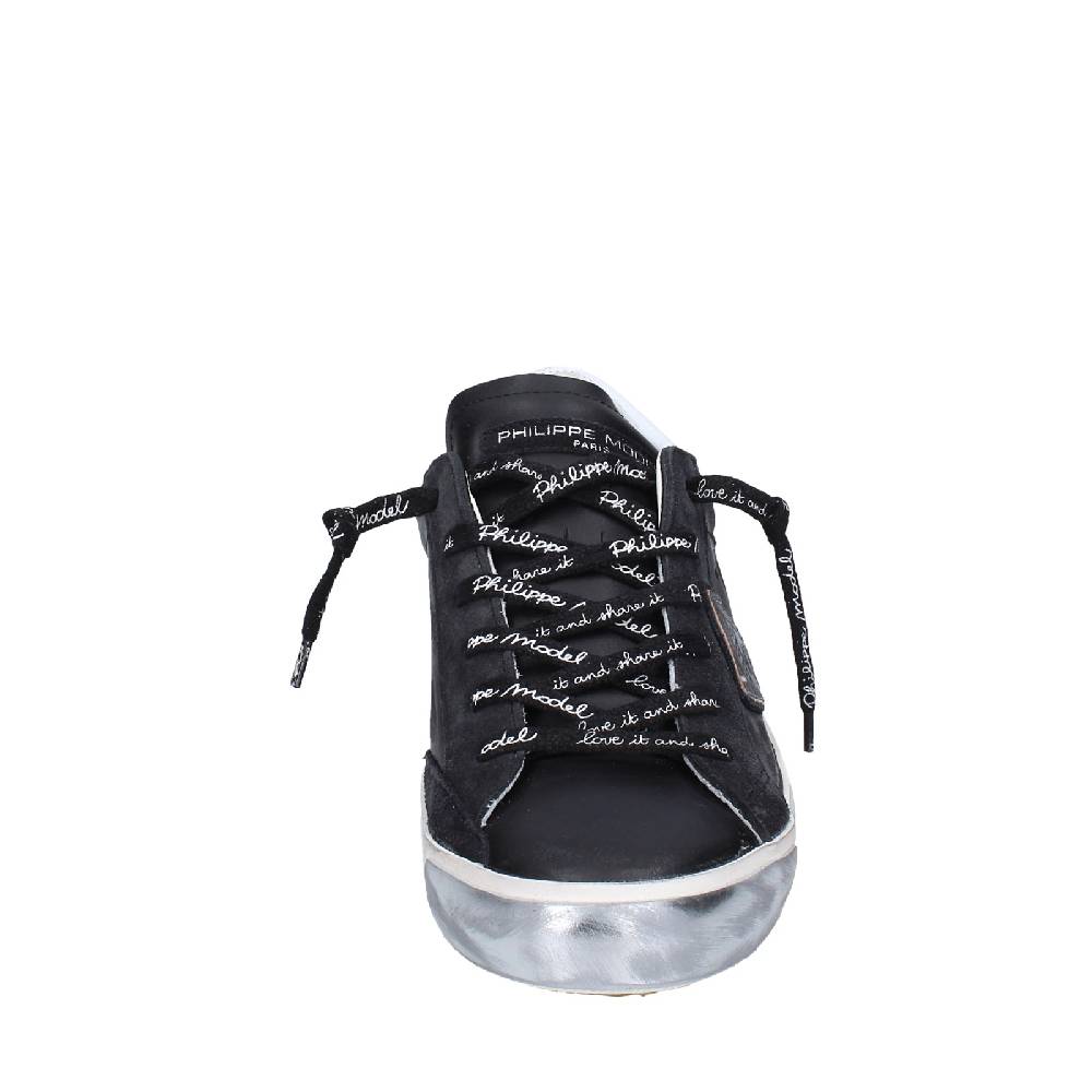 scarpe uomo PHILIPPE MODEL sneakers nero pelle camoscio EX563 Fino Al -60%