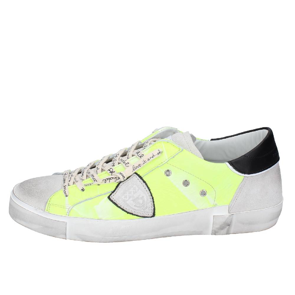 scarpe uomo PHILIPPE MODEL sneakers giallo pelle grigio camoscio VINTAGE EX359 Prezzo Ridotto