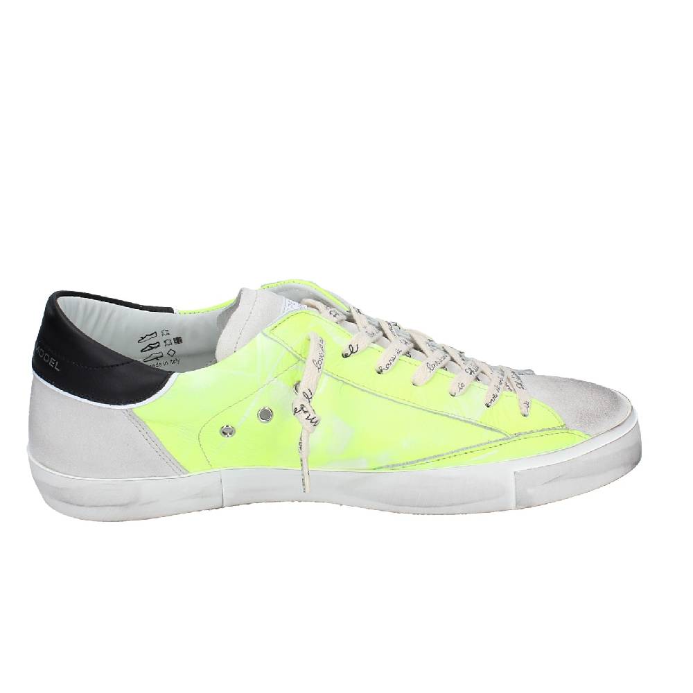 scarpe uomo PHILIPPE MODEL sneakers giallo pelle grigio camoscio VINTAGE EX359 Prezzo Ridotto