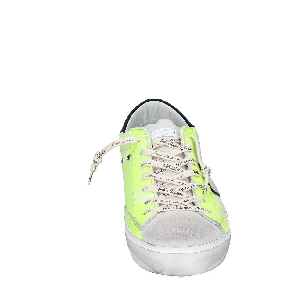 scarpe uomo PHILIPPE MODEL sneakers giallo pelle grigio camoscio VINTAGE EX359 Prezzo Ridotto