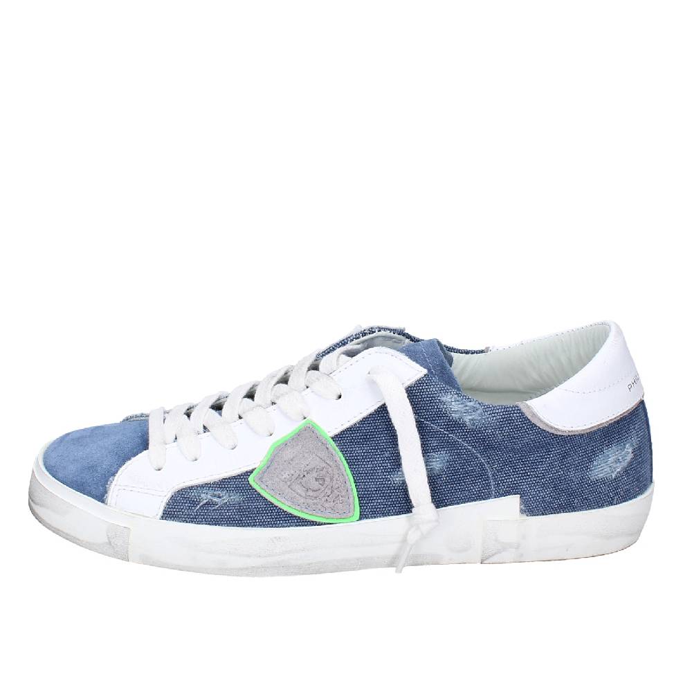 scarpe uomo PHILIPPE MODEL sneakers blu camoscio bianco tessuto VINTAGE EX351 Convenienza
