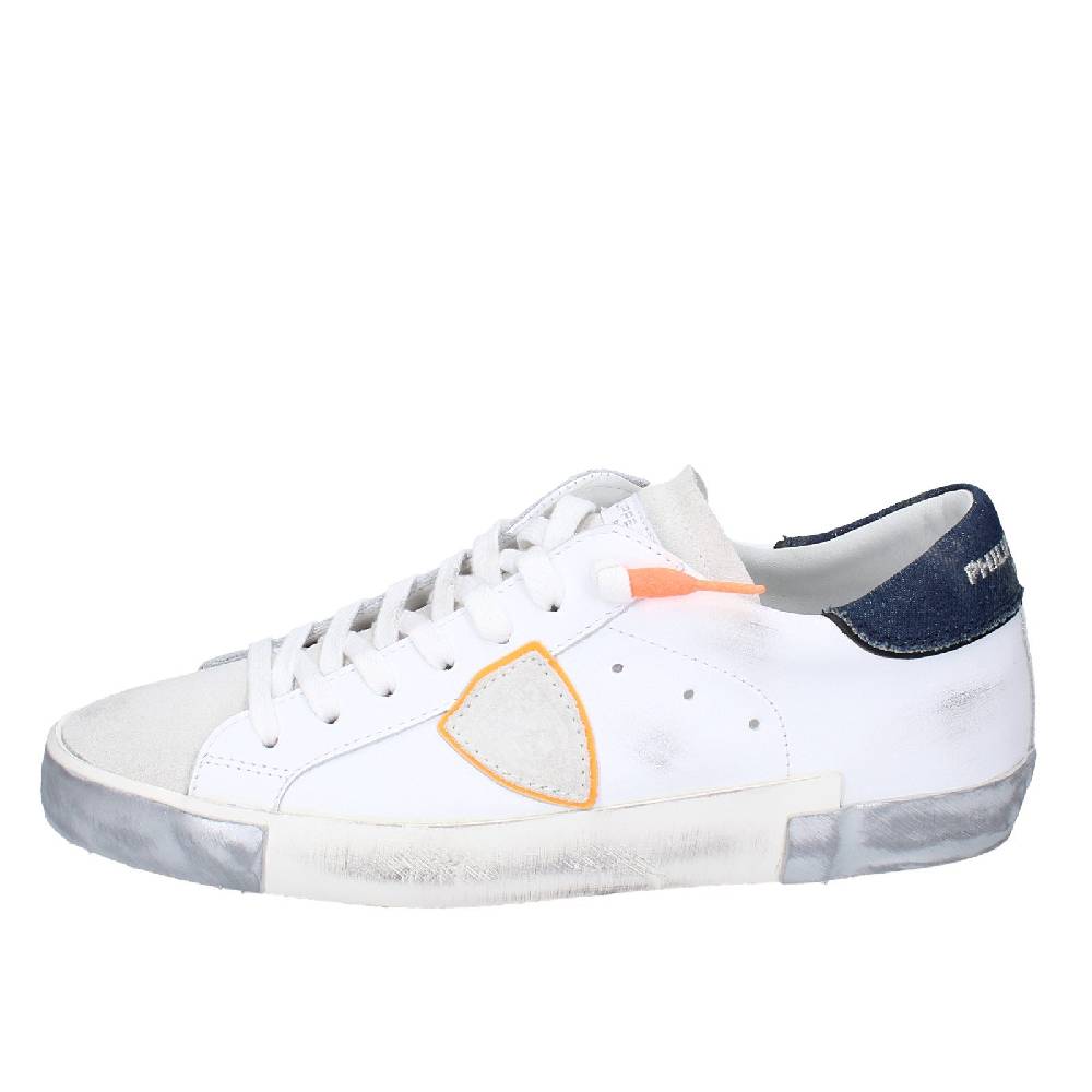 scarpe uomo PHILIPPE MODEL sneakers bianco pelle camoscio VINTAGE EX344 Novità