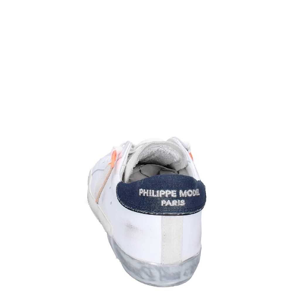scarpe uomo PHILIPPE MODEL sneakers bianco pelle camoscio VINTAGE EX344 Novità