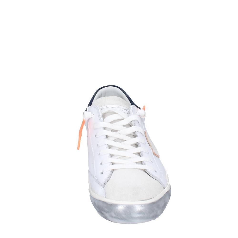 scarpe uomo PHILIPPE MODEL sneakers bianco pelle camoscio VINTAGE EX344 Novità